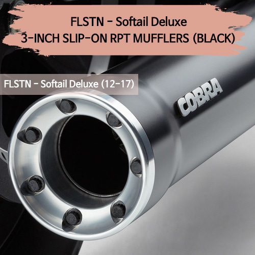 (05-17) BLACK 3-INCH RPT 슬립온 코브라 소프테일 디럭스 할리 머플러