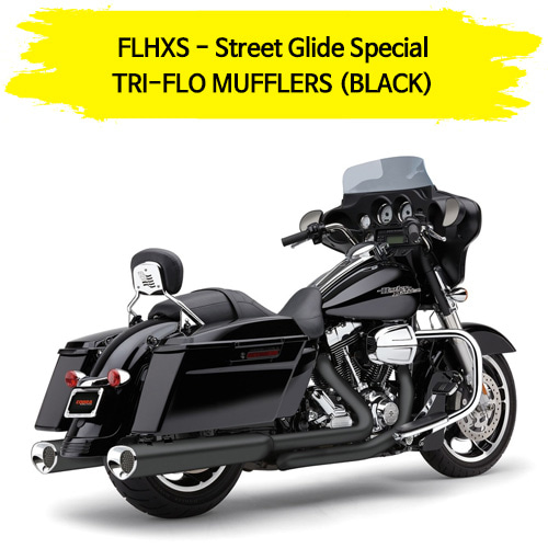 BLACK 스트리트 글라이드 스페셜 (14-16) TRI-FLO 슬립온 할리 머플러 코브라 베거스