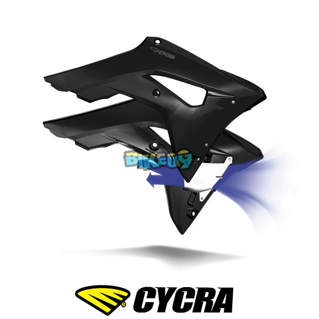 싸이크라 혼다 CRF250R/CRF450R 파워플로우 인테이크 라디에이터 슈라우드 (블랙) - 오토바이 튜닝 부품 1CYC-1889-12