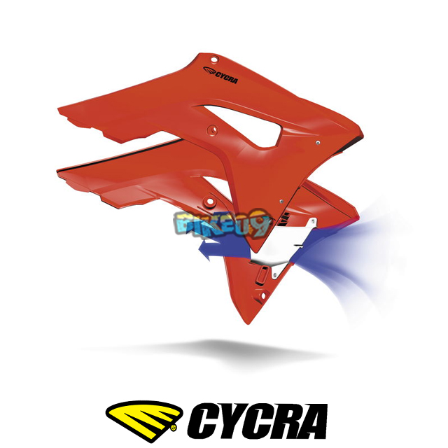 싸이크라 혼다 CRF250R/CRF450R 파워플로우 인테이크 라디에이터 슈라우드 (레드) - 오토바이 튜닝 부품 1CYC-1889-32