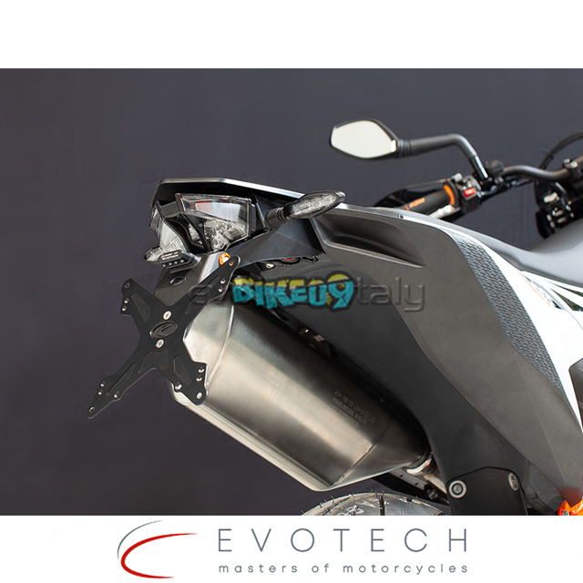 에보텍 이탈리아 KTM 690 SMC R (19-22) 조절 가능한 번호판 홀더 - 오토바이 튜닝 부품 ESTR-0914