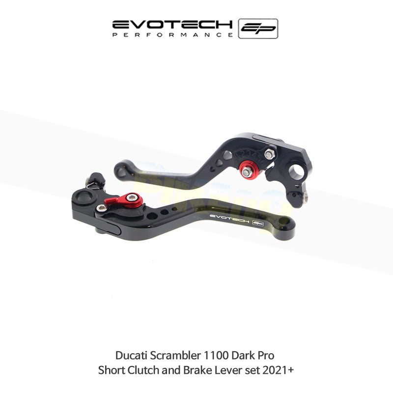 에보텍 DUCATI 두카티 스크램블러1100 Dark Pro (2021+) 오토바이 숏 브레이크레바 클러치레바 세트 PRN002796-002797-22