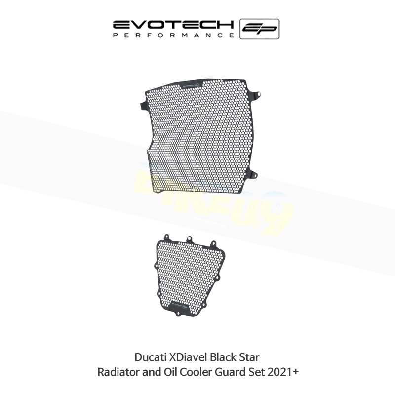 에보텍 DUCATI 두카티 엑스디아벨 Black Star (2021+) 오토바이 라지에다가드 오일쿨러가드 세트 PRN013089-013090-03