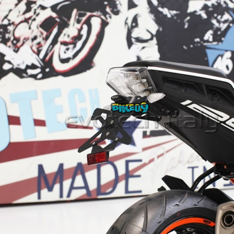 에보텍 이탈리아 테일 타이디 KTM 듀크 125/390 (17-22) - 오토바이 휀다리스킷 번호판 홀더 ESTR-0912