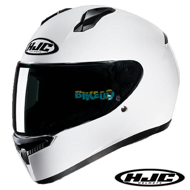 HJC C10 솔리드 화이트 풀페이스 헬멧 - 홍진 헬멧 오토바이 용품 안전 장비