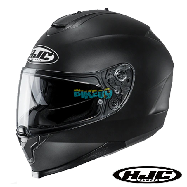 HJC C70 솔리드 세미 플랫 블랙 풀페이스 헬멧 - 홍진 헬멧 오토바이 용품 안전 장비