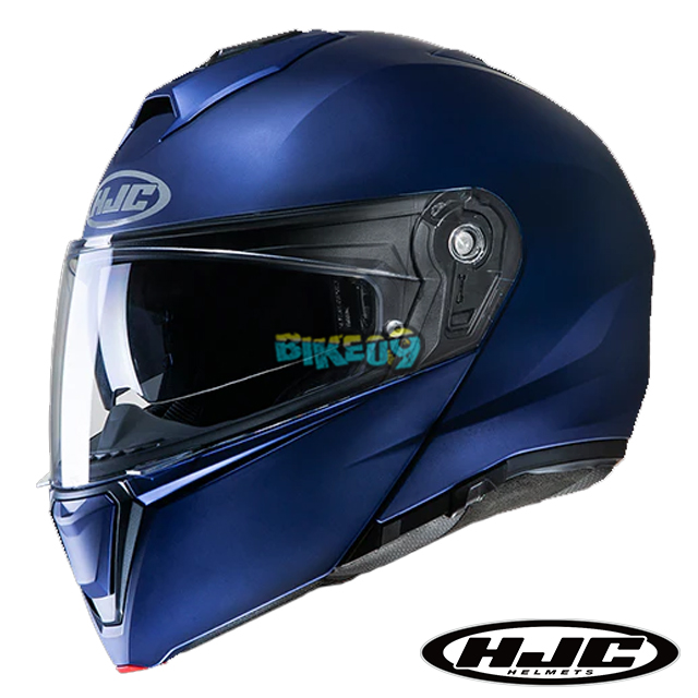 HJC i90 솔리드 세미 플랫 메탈릭 블루 시스템 헬멧 - 홍진 헬멧 오토바이 용품 안전 장비