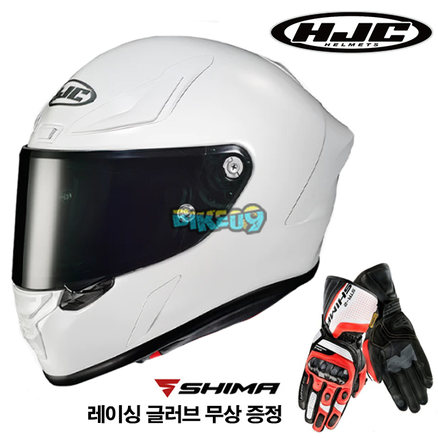 HJC 알파 1 솔리드 화이트 (레이싱 글러브 무상 증정) - 홍진 헬멧 오토바이 용품 안전 장비
