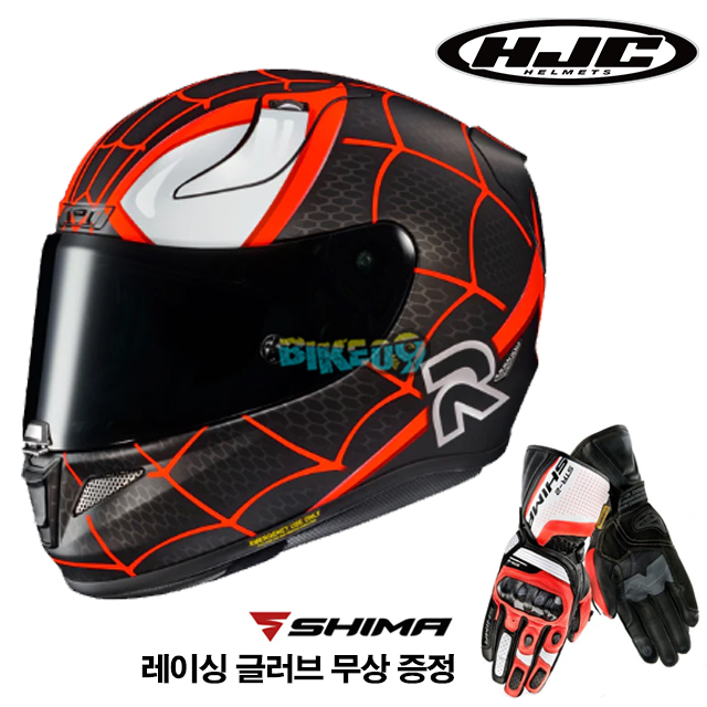 HJC 알파 11 마일즈 모랄레즈 마블 (레이싱 글러브 무상 증정) - 홍진 헬멧 오토바이 용품 안전 장비 MC1SF