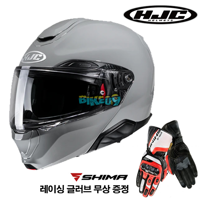 HJC 알파 91 솔리드 N.그레이 (레이싱 글러브 무상 증정) - 홍진 헬멧 오토바이 용품 안전 장비