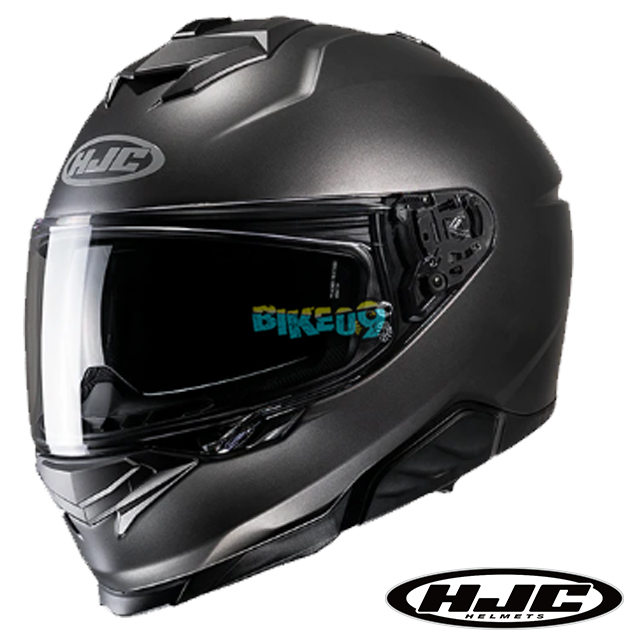 HJC i71 솔리드 세미 플랫 블랙 풀페이스 헬멧 - 홍진 헬멧 오토바이 용품 안전 장비