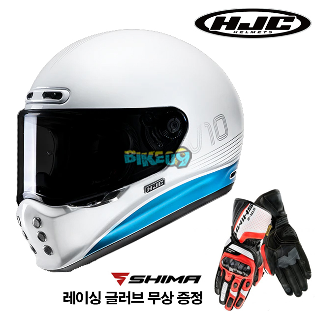 HJC V10 타미 풀페이스 헬멧 (레이싱 글러브 무상 증정) - 홍진 헬멧 오토바이 용품 안전 장비 MC2