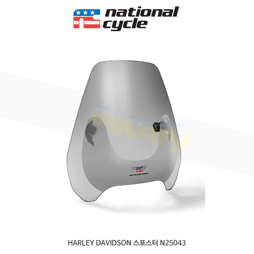 네셔널싸이클 할리데이비슨 HARLEY DAVIDSON 스포스터 디플렉터 스크린 퀵셋 1인치(25mm) 핸들용 윈드스크린 - 스모크 N25043