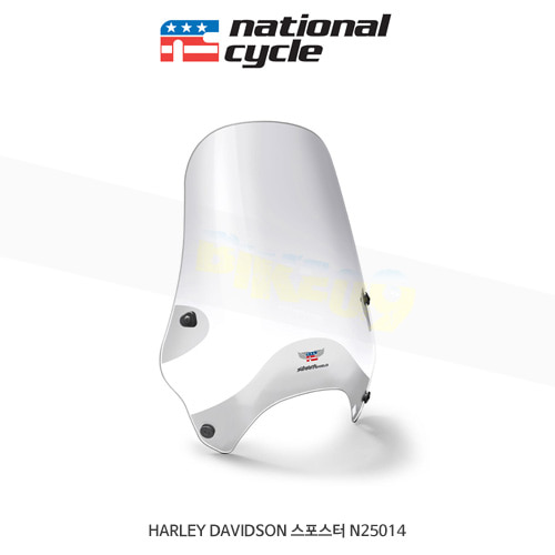 네셔널싸이클 할리데이비슨 HARLEY DAVIDSON 스포스터 스트리트쉴드 퀵셋 1+1/4인치(32mm) 핸들용 윈드스크린 - 클리어 N25014