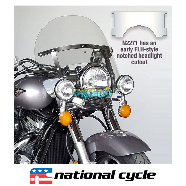 네셔널싸이클 Chopped 헤비 듀티 와이드 프레임 윈드쉴드 - 스크린 오토바이 튜닝 부품 N2271