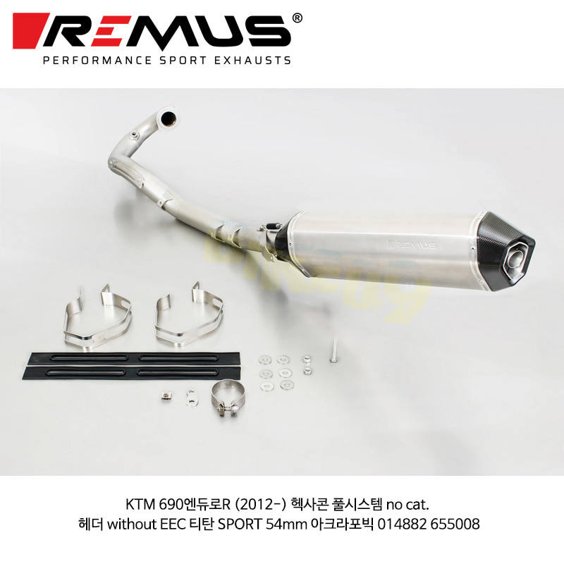 레무스 KTM 690엔듀로R (2012-) 헥사콘 풀시스템 no cat. 헤더 without EEC 티탄 SPORT 54mm 아크라 머플러 오토바이 튜닝 부품 014882 655008