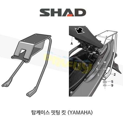SHAD 샤드 탑케이스 핏팅 킷 야마하 YAMAHA 티맥스530 (12-16) Y0TM52ST