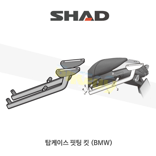 SHAD 샤드 탑케이스 핏팅 킷 BMW R1200R (09-13) W0RR19ST