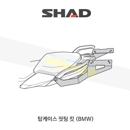SHAD 샤드 탑케이스 핏팅 킷 BMW R1200R/RS (2015-) 순정 짐받이 없는 모델 W0RR15ST (3P 사이드케이스 동시장착)