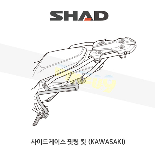 SHAD 샤드 3P 시스템 사이드케이스(SH36/35/23) 핏팅 킷 가와사키 KAWASAKI 버시스X300 (17-19) K0VR37IF