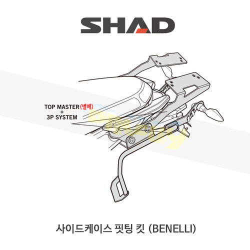 SHAD 샤드 3P 시스템 사이드케이스(SH36/35/23) 핏팅 킷 베넬리 BENELLI BN302/TNT300 (15-19) B0BN35IF