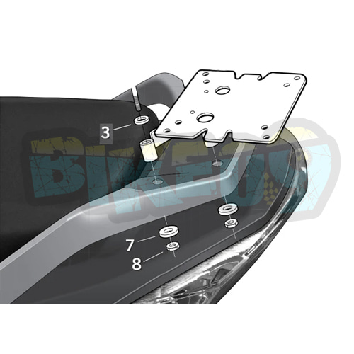 대림 S3 125 (10-21) 탑 박스 피팅 키트 - 샤드 오토바이 탑박스 싸이드 케이스 가방 브라켓 D0S310ST