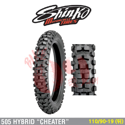 오토바이 타이어 신코타이어 505 하이브리드 쳇터 110/90-19 (뒤)