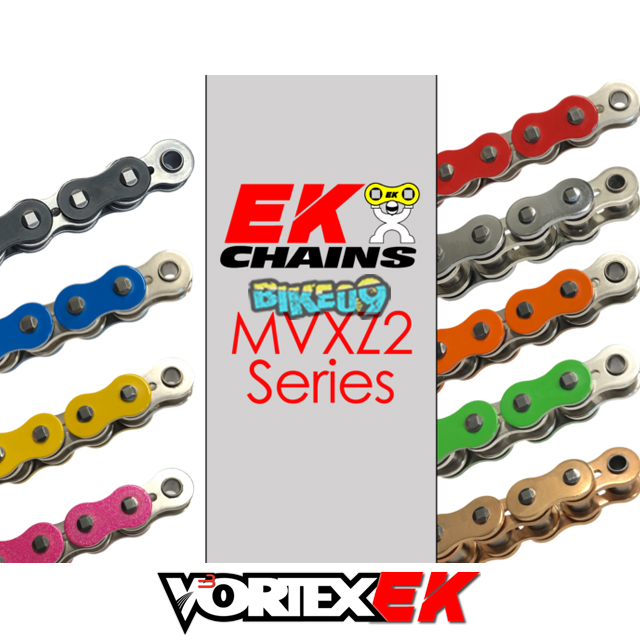 볼텍스 EK 530 pitch 120 링크 체인 리벳 마스터 링크 (색상옵션 : 오렌지, 블루, 크롬, 골드, 그린, 레드, 오렌지, 블랙/니켈) - 오토바이 튜닝 부품 530MVXZ2-120