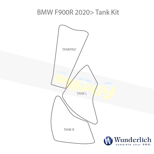분덜리히 BMW 모토라드 F 900 R 탱크 프로텍션 &gt;프리미엄 쉴드&lt; - 클리어 33332-300