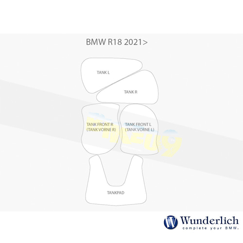 분덜리히 BMW 모토라드 R 18 탱크 프로텍션 &gt;프리미엄 쉴드&lt; - 클리어 33333-700