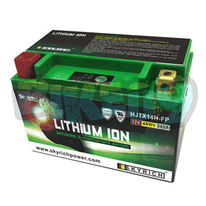 SYM 스카이리치 리튬 배터리 LITX14H (W/Led 인디케이터) YTX14-BS - 오토바이 밧데리 리튬이온 배터리 HJTX14H-FP