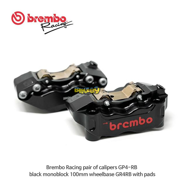 브렘보 오토바이 브레이크 튜닝 부품 캘리퍼 레이싱 한쌍 GP4-RB black 모노블럭 100mm 휠베이스 GR4RB (패드 포함) 220B47330