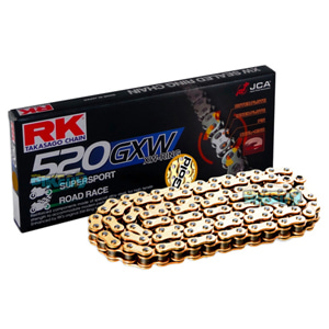 RK 520 GXW 하이 퍼포먼스 Sealed 골드 &amp; 골드 체인, 120 링크, 520 사이즈 - 오토바이 금장 체인 RK520GXWGG-120