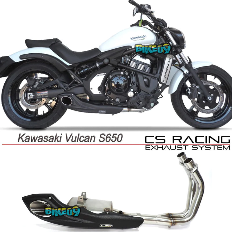 CS 레이싱 2015-23 가와사키 오토바이 발칸 S 650 | 머플러 + 헤더 + dB 킬러 - 아크라 머플러 배기 촉매 도면포함 CS-KAW-VUL650