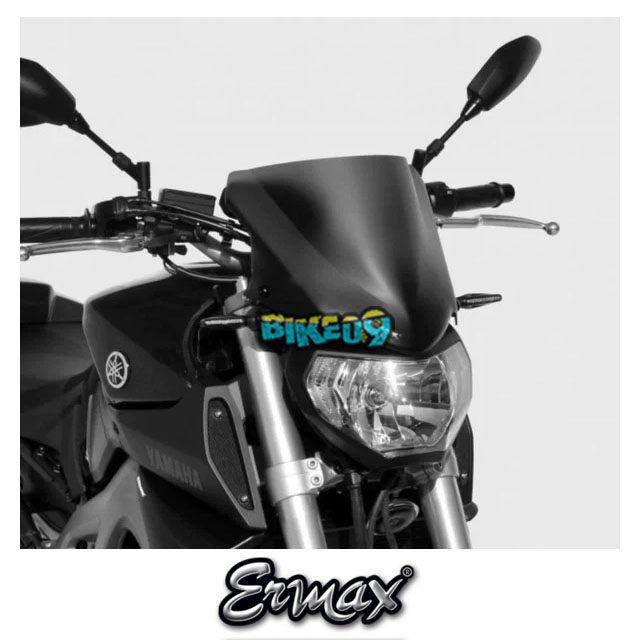 ERMAX 스포츠 스크린 | 블랙 | 야마하 MT-09 14-16 - 윈드 쉴드 스크린 오토바이 튜닝 부품 E030256117