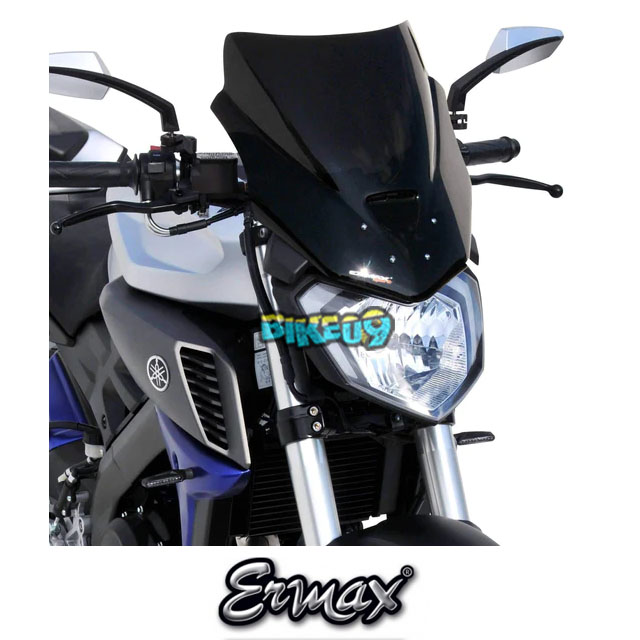 ERMAX 스포츠 스크린 | 블랙 | 야마하 MT-07 14-17 - 윈드 쉴드 스크린 오토바이 튜닝 부품 E060256121