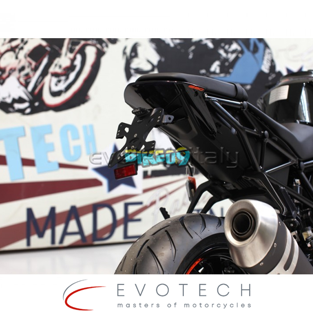 에보텍 이탈리아 KTM 1290 슈퍼듀크 R 14-19 번호판 홀더 - 오토바이 튜닝 부품 ESTR-0908