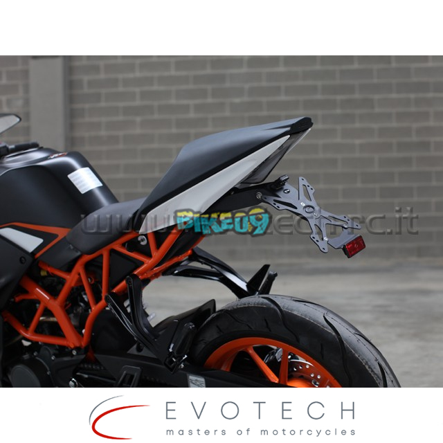 에보텍 이탈리아 KTM RC 125/200/390 조절 가능한 번호판 홀더 - 오토바이 튜닝 부품 ESTR-0910