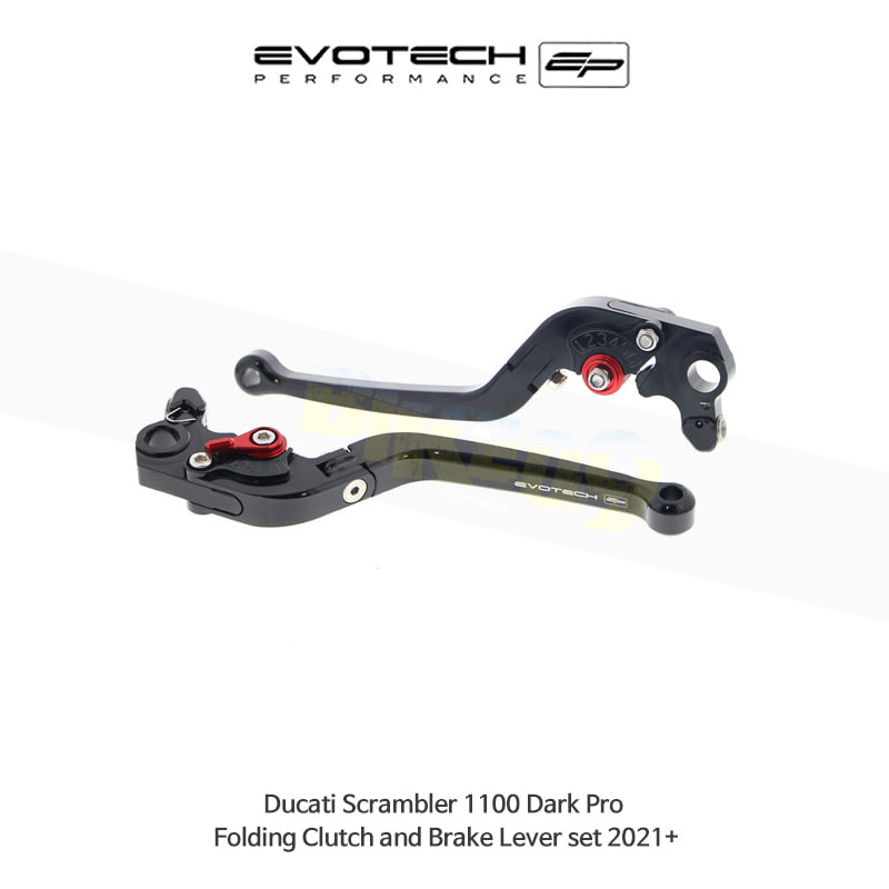 에보텍 DUCATI 두카티 스크램블러1100 Dark Pro (2021+) 오토바이 접이식 브레이크레바 클러치레바 세트 PRN002764-002765-22
