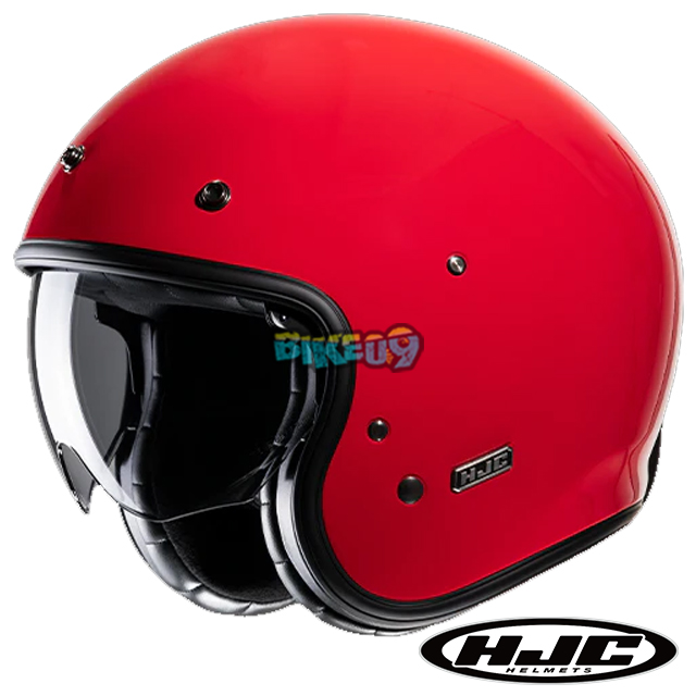 HJC V31 솔리드 딥 레드 오픈페이스 헬멧 - 홍진 헬멧 오토바이 용품 안전 장비