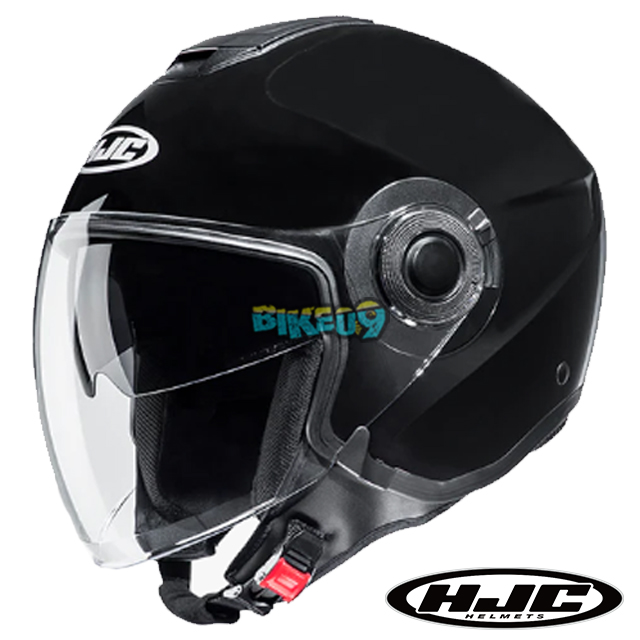 HJC i40 솔리드 메탈 블랙 오픈페이스 헬멧 - 홍진 헬멧 오토바이 용품 안전 장비