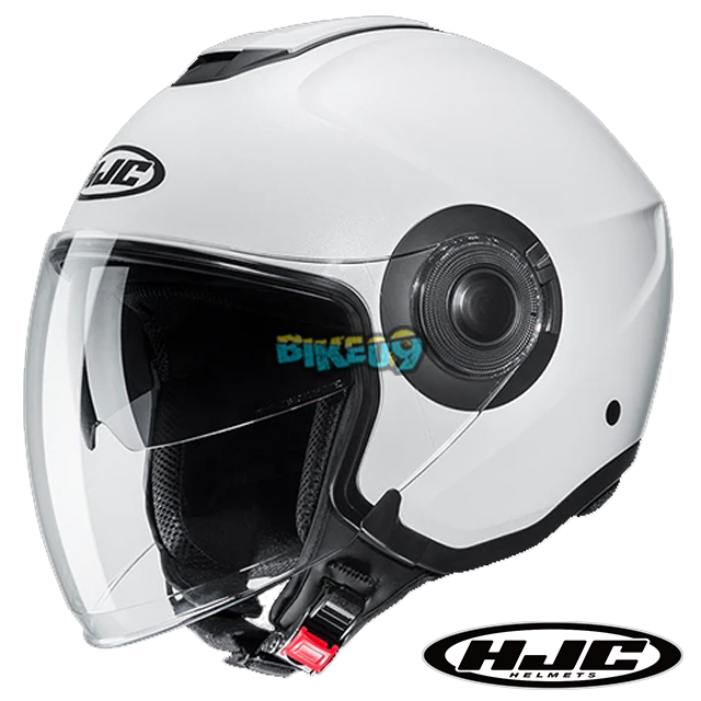 HJC i40 솔리드 펄 화이트 오픈페이스 헬멧 - 홍진 헬멧 오토바이 용품 안전 장비
