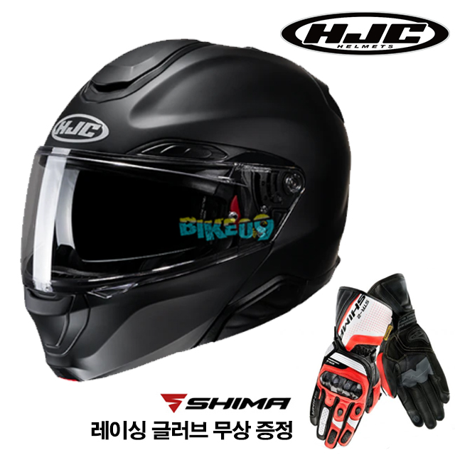 HJC 알파 91 솔리드 매트 블랙 (레이싱 글러브 무상 증정) - 홍진 헬멧 오토바이 용품 안전 장비