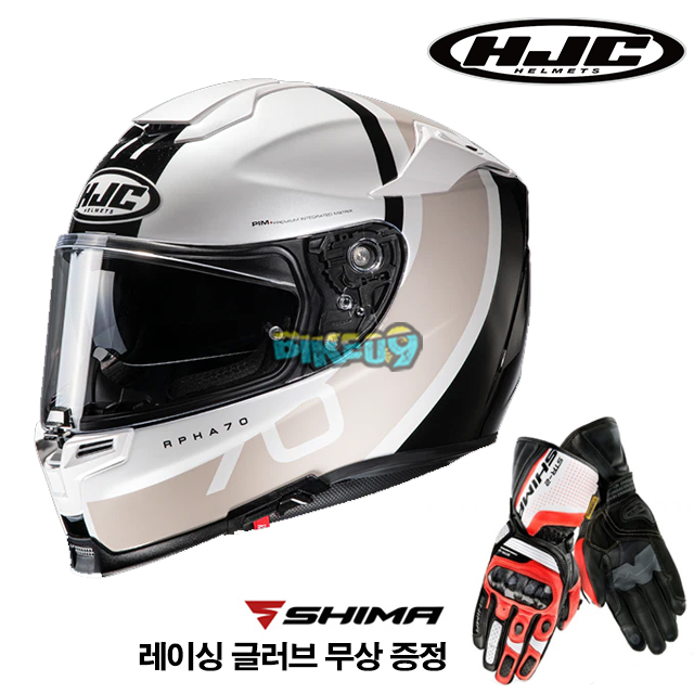 HJC 알파 70 파이카 (레이싱 글러브 무상 증정) - 홍진 헬멧 오토바이 용품 안전 장비 MC5