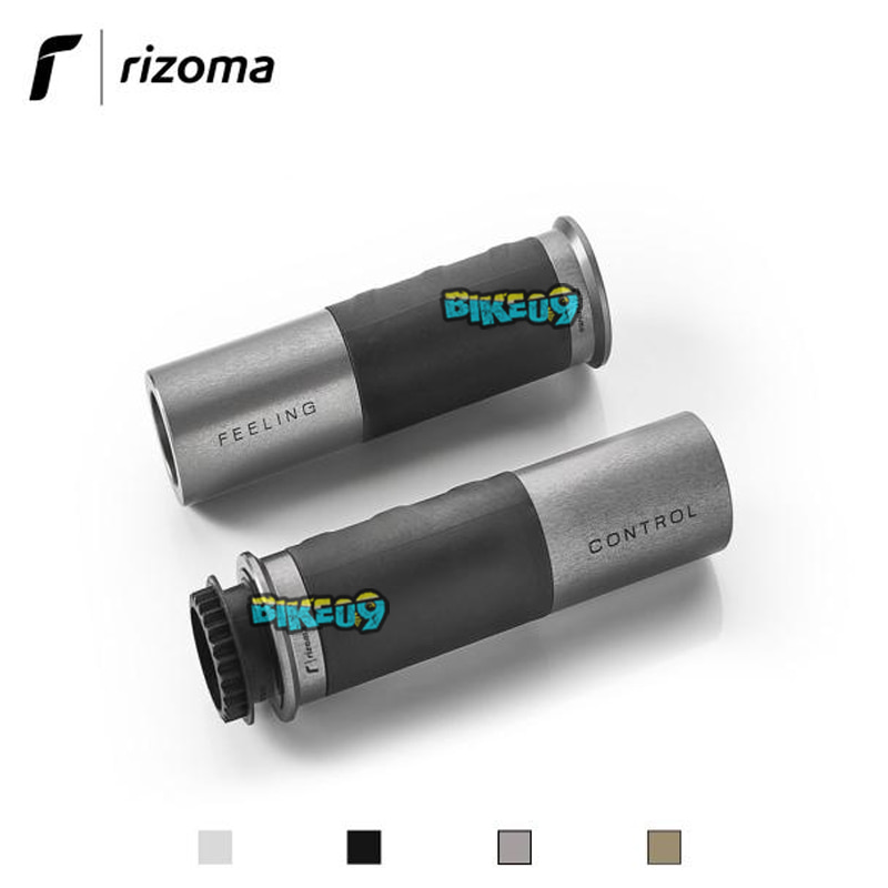 리조마 페어 오브 리조마 아이콘 22 MM 알류미늄 썬더 그레이 유니버셜 그립 - 오토바이 튜닝 부품 GR225D