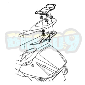 혼다 실버윙 400 (05-09) 탑 박스 피팅 키트 - 샤드 오토바이 탑박스 싸이드 케이스 가방 브라켓 H0S61T