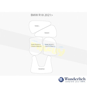 분덜리히 BMW 모토라드 R 18 탱크 프로텍션 &gt;프리미엄 쉴드&lt; - 클리어 33333-700