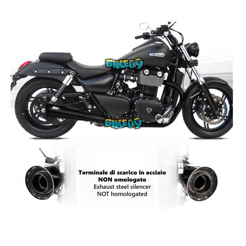 쟈드 페어 오브 슬립-온 블랙 스틸 호모로게이트 트라이엄프 썬더버드 1600 - 오토바이 머플러 배기 ZTPH050SSR P2